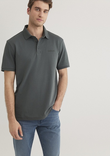  Mavi Haki Polo Tişört Regular Fit / Normal Kesim 0612520-71598