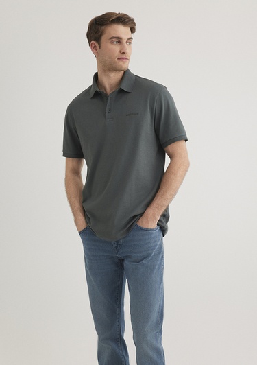  Mavi Haki Polo Tişört Regular Fit / Normal Kesim 0612520-71598