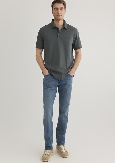  Mavi Haki Polo Tişört Regular Fit / Normal Kesim 0612520-71598
