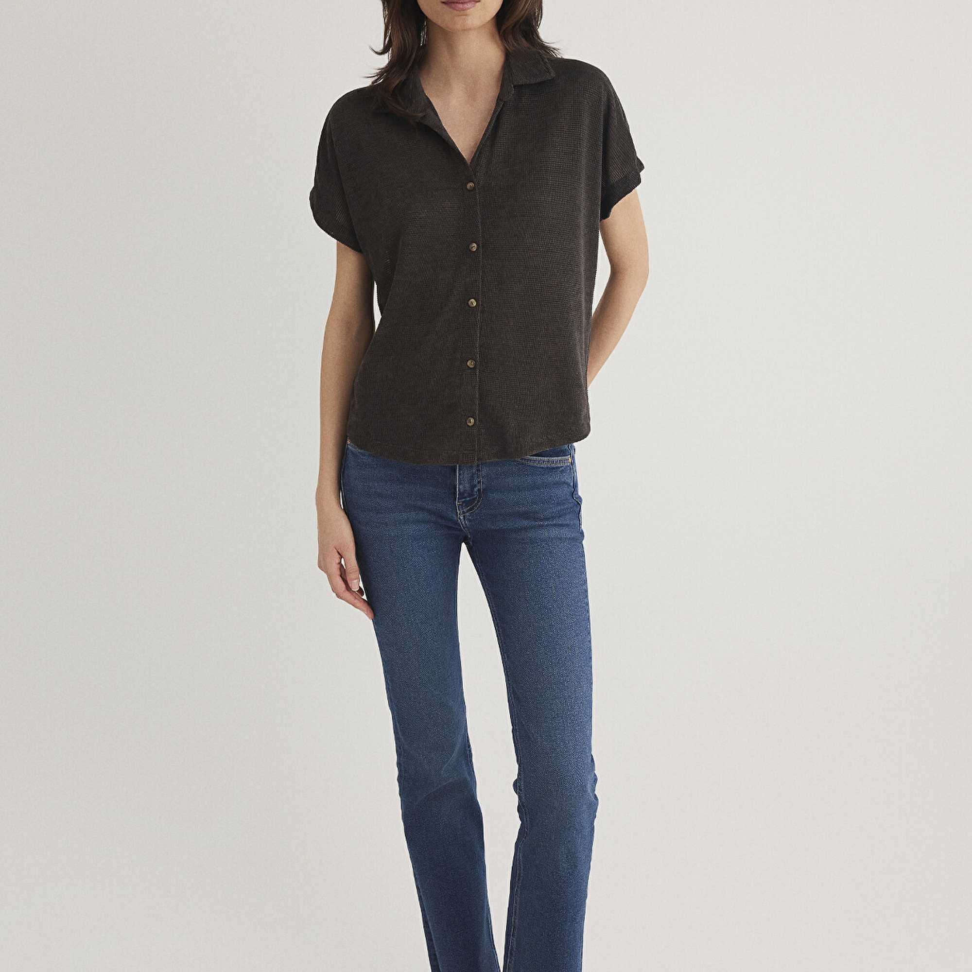 Mavi Lux Touch Antrasit Polo Tişört Regular Fit / Normal Kesim 1612142-70087