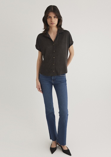  Mavi Lux Touch Antrasit Polo Tişört Regular Fit / Normal Kesim 1612142-70087