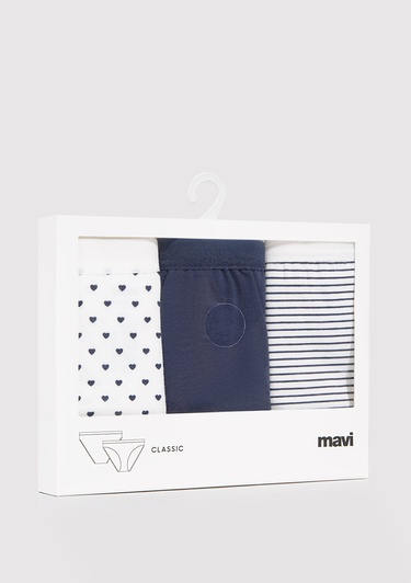  Mavi 3lü Klasik Külot 1913379-32184