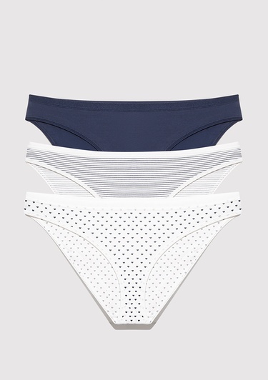  Mavi 3lü Klasik Külot 1913379-32184