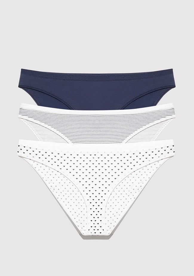  Mavi 3lü Klasik Külot 1913379-32184