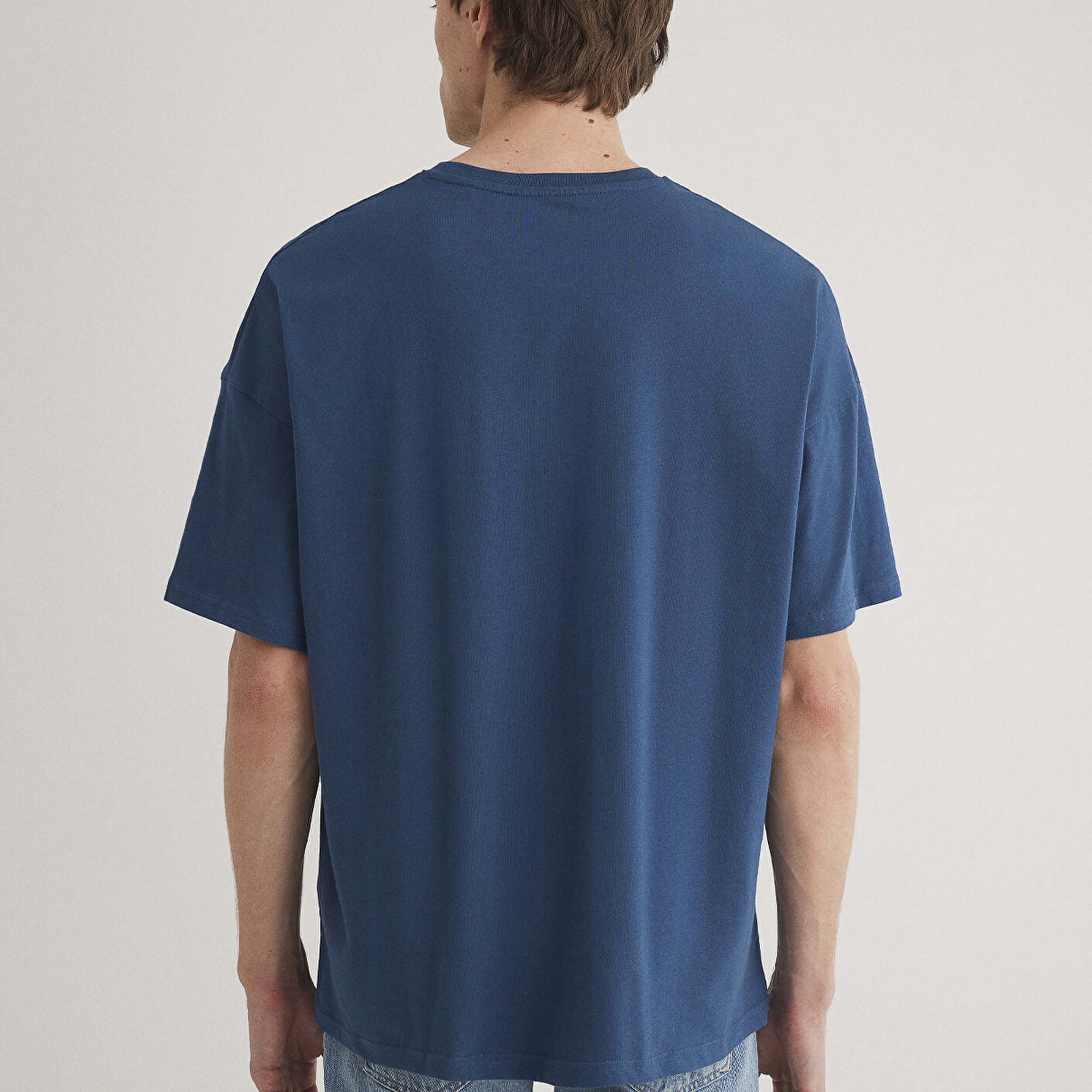 Mavi Mavi Baskılı Lacivert Tişört Oversize / Geniş Kesim 0611827-89287