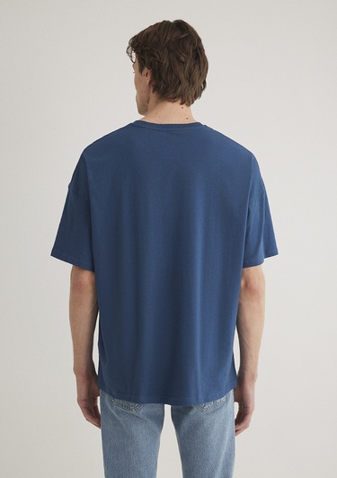  Mavi Mavi Baskılı Lacivert Tişört Oversize / Geniş Kesim 0611827-89287