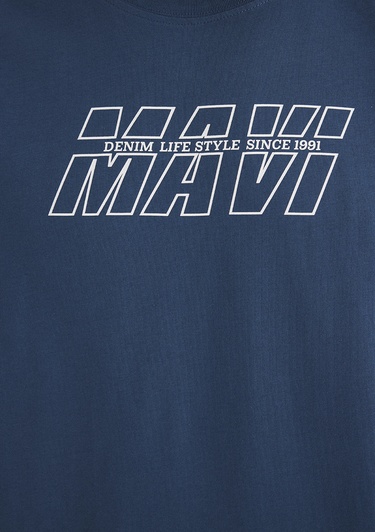  Mavi Mavi Baskılı Lacivert Tişört Oversize / Geniş Kesim 0611827-89287