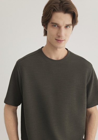  Mavi Haki Basic Tişört Loose Fit / Bol Rahat Kesim 0612726-71587