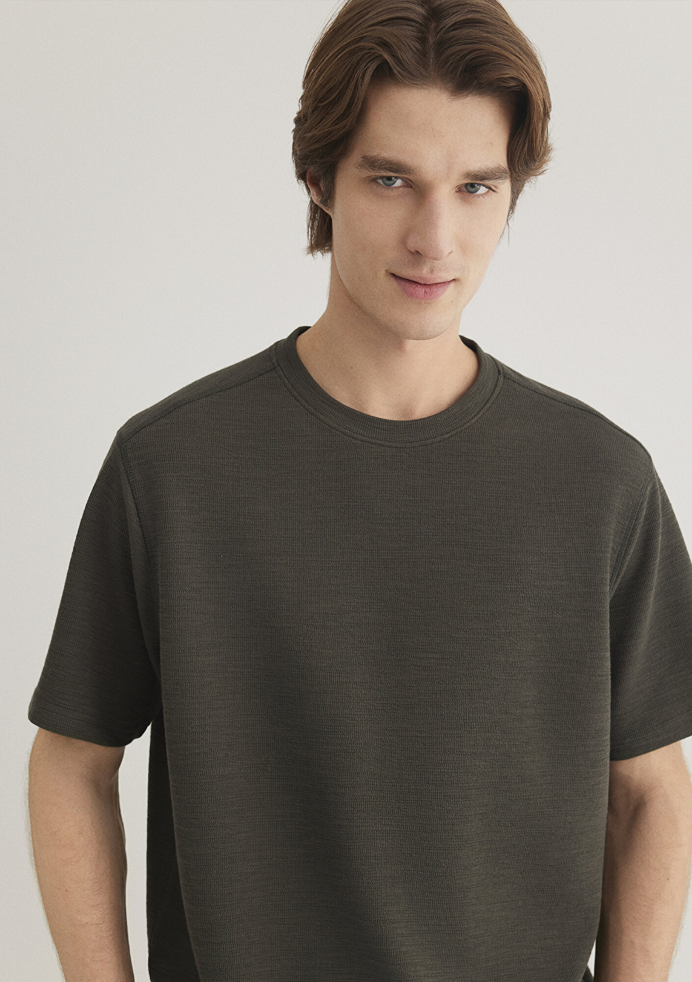  Mavi Haki Basic Tişört Loose Fit / Bol Rahat Kesim 0612726-71587