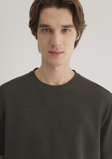  Mavi Haki Basic Tişört Loose Fit / Bol Rahat Kesim 0612726-71587