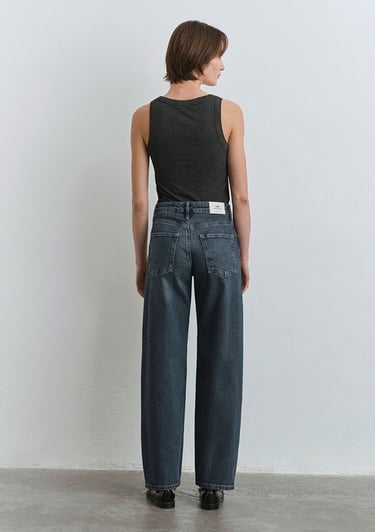  Mavi Leila Mavi Premium Gölgeli Koyu Mavi Jean Pantolon 1010600-89936