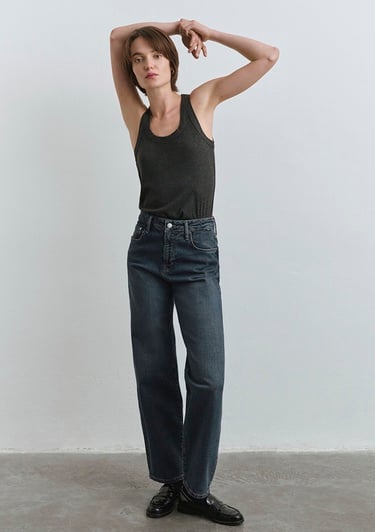  Mavi Leila Mavi Premium Gölgeli Koyu Mavi Jean Pantolon 1010600-89936