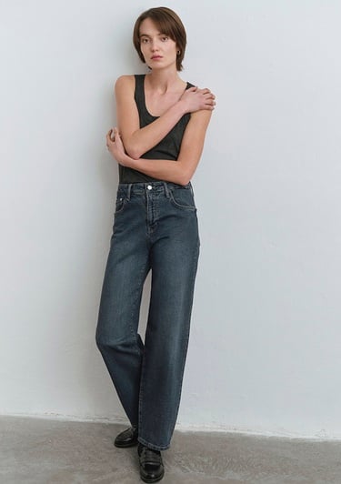  Mavi Leila Mavi Premium Gölgeli Koyu Mavi Jean Pantolon 1010600-89936