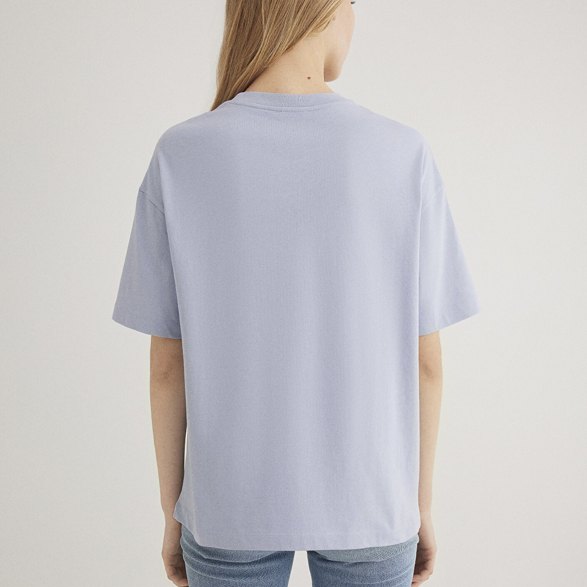 Mavi Mavi Logo Baskılı Lila Tişört Oversize / Geniş Kesim 1611593-85385