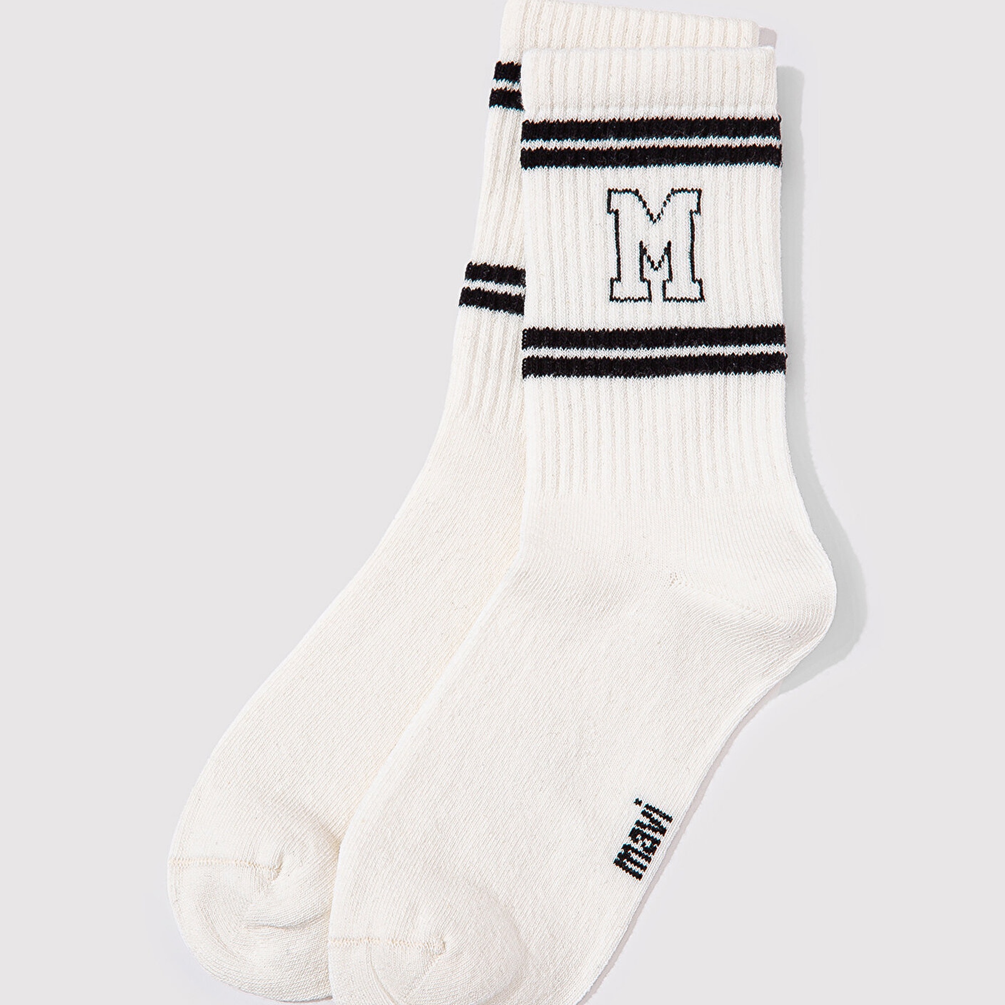 Mavi 2li Mavi Logo Detaylı Ekru Soket Çorap 1913258-620