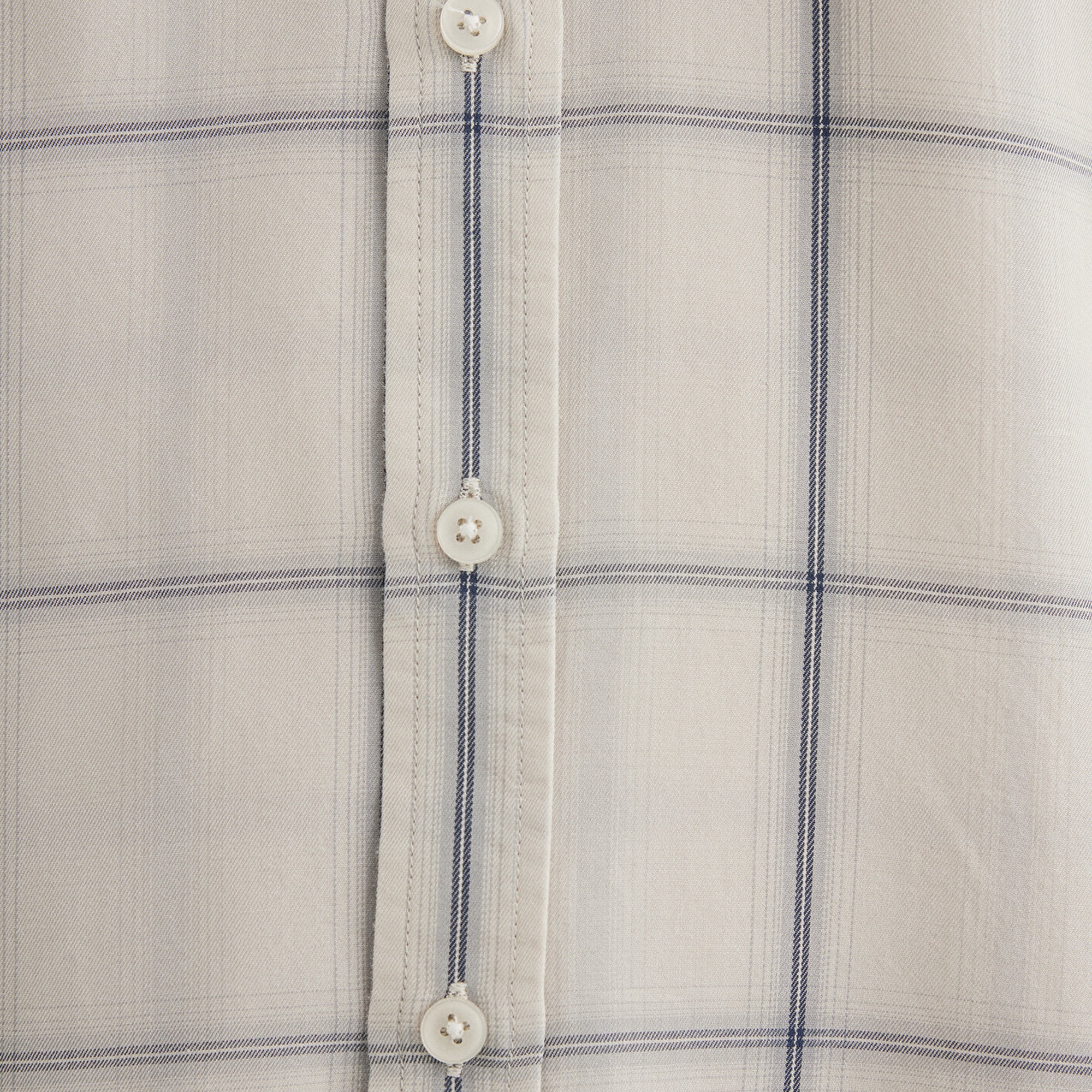 Mavi Kareli Ekru Tencel TM Liyosel Gömlek Slim Fit / Dar Kesim 0211447-89583