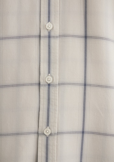  Mavi Kareli Ekru Tencel TM Liyosel Gömlek Slim Fit / Dar Kesim 0211447-89583