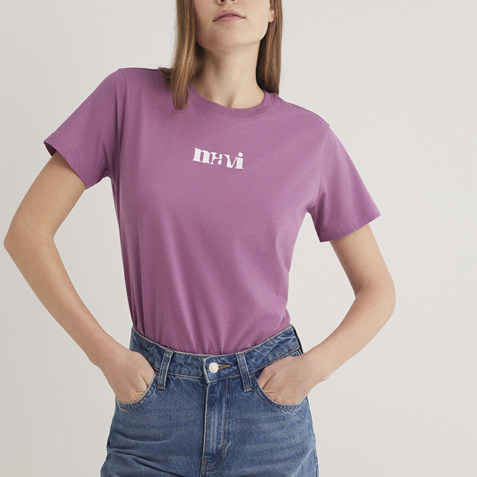 Mavi Mavi Baskılı Pembe Tişört Regular Fit / Normal Kesim 1612241-70987