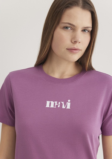  Mavi Mavi Baskılı Pembe Tişört Regular Fit / Normal Kesim 1612241-70987