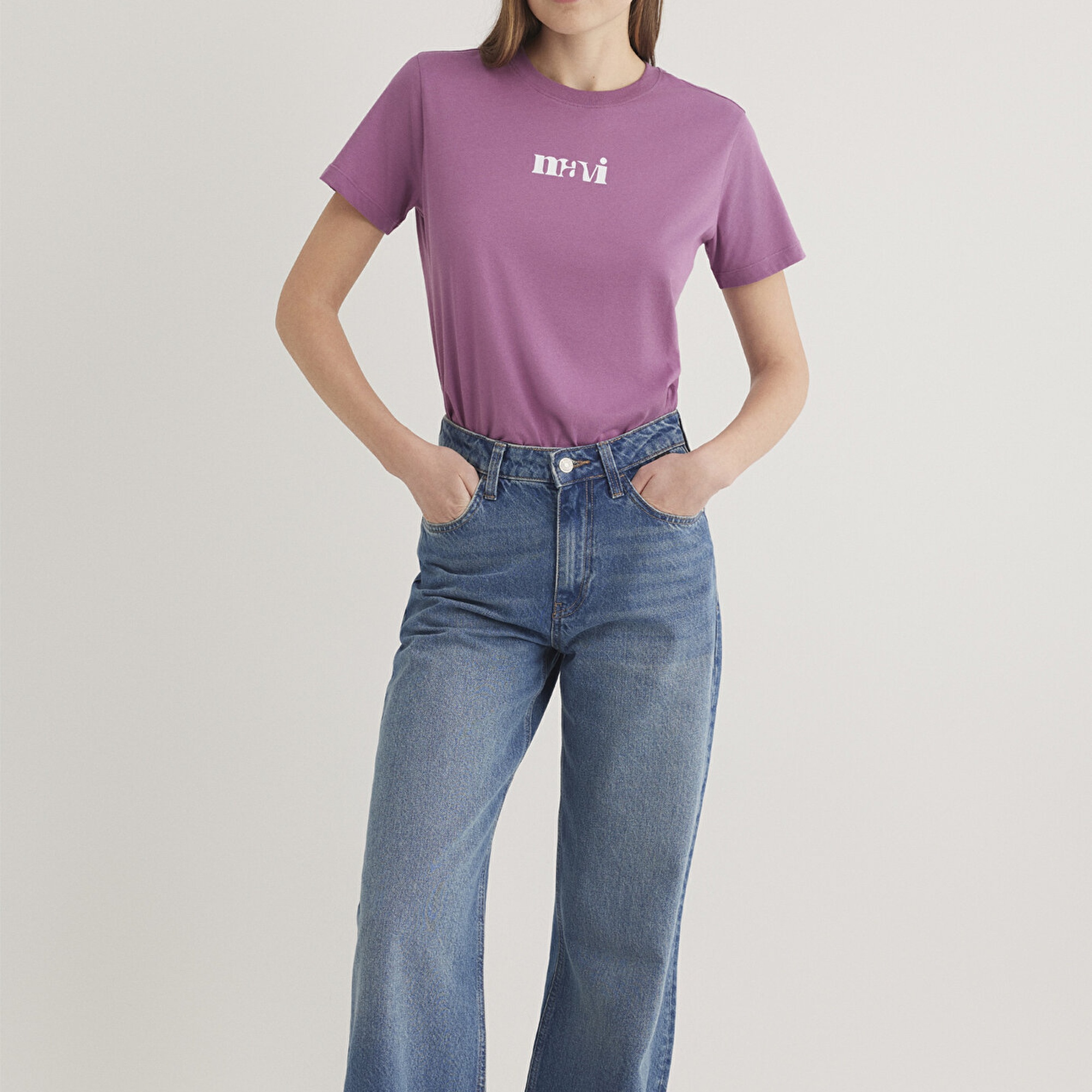 Mavi Mavi Baskılı Pembe Tişört Regular Fit / Normal Kesim 1612241-70987