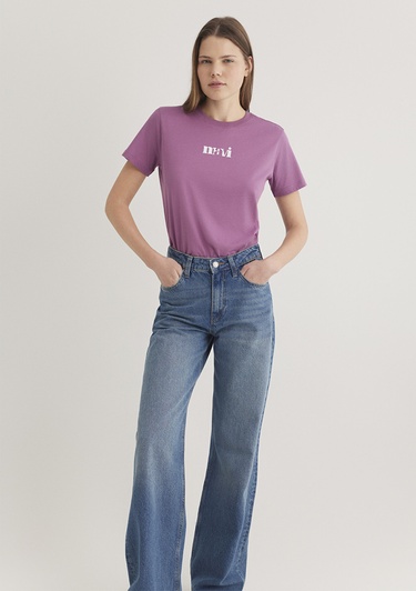  Mavi Mavi Baskılı Pembe Tişört Regular Fit / Normal Kesim 1612241-70987