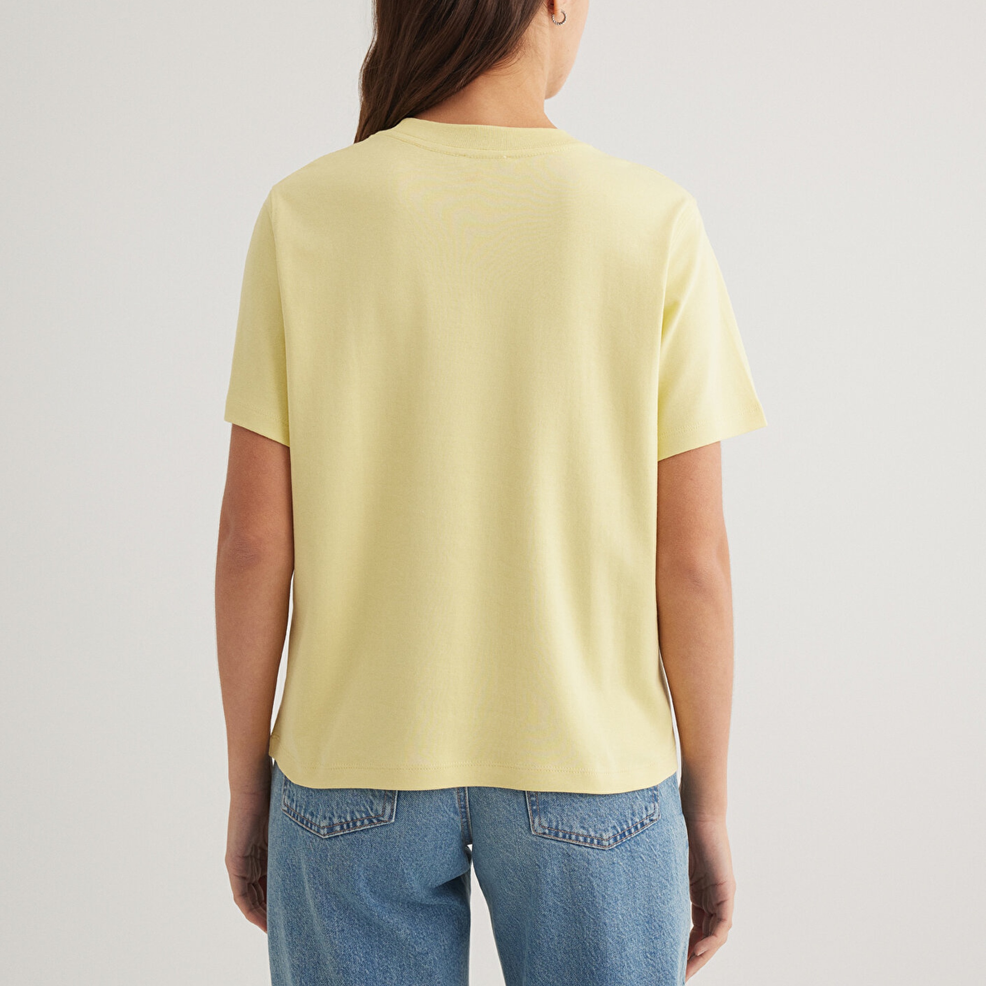 Mavi Mavi Logo Baskılı Sarı Tişört Loose Fit / Bol Rahat Kesim 1612829-71303