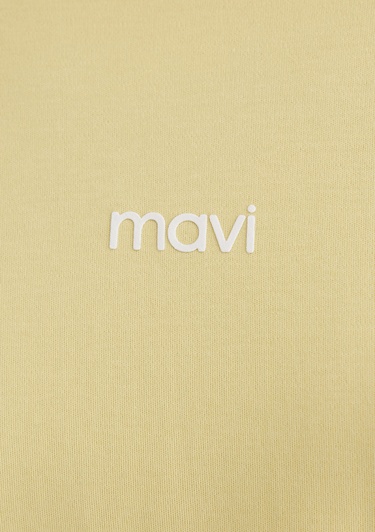  Mavi Mavi Logo Baskılı Sarı Tişört Loose Fit / Bol Rahat Kesim 1612829-71303