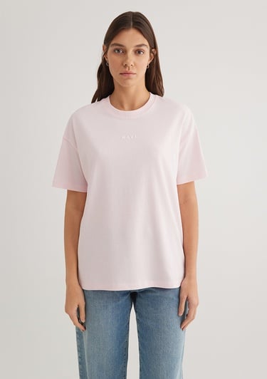  Mavi Mavi Baskılı Pembe Tişört Loose Fit / Bol Rahat Kesim 1612518-89200