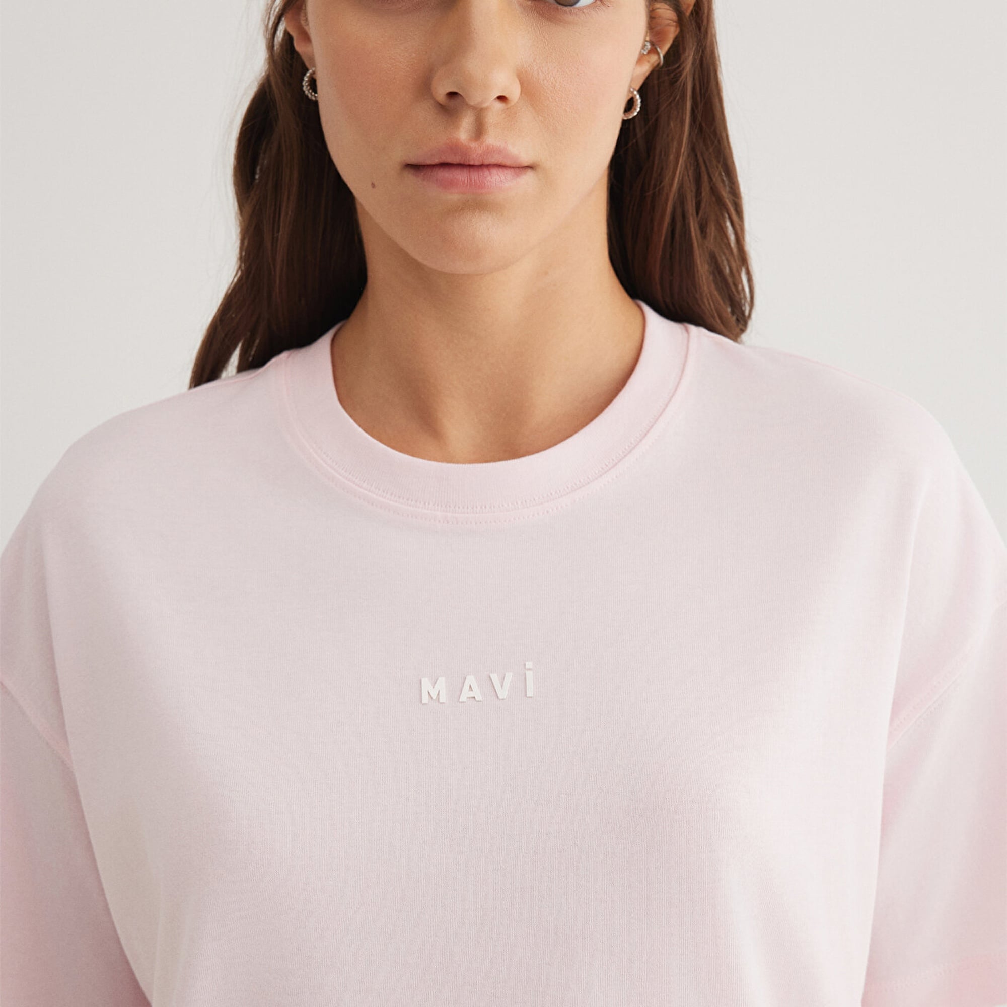 Mavi Mavi Baskılı Pembe Tişört Loose Fit / Bol Rahat Kesim 1612518-89200