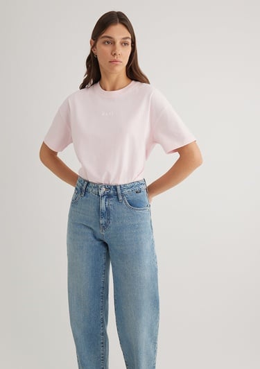  Mavi Mavi Baskılı Pembe Tişört Loose Fit / Bol Rahat Kesim 1612518-89200