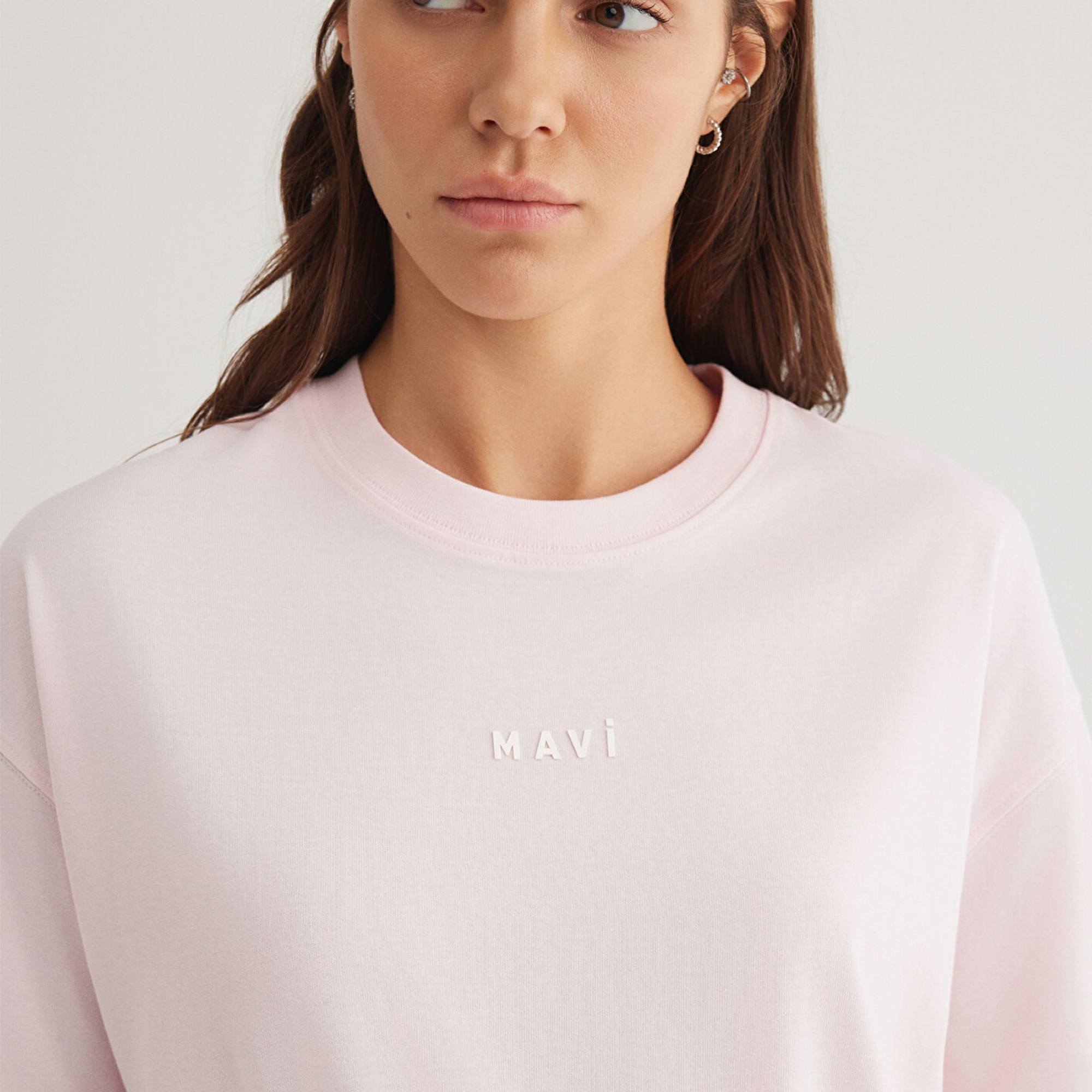 Mavi Mavi Baskılı Pembe Tişört Loose Fit / Bol Rahat Kesim 1612518-89200