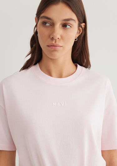  Mavi Mavi Baskılı Pembe Tişört Loose Fit / Bol Rahat Kesim 1612518-89200