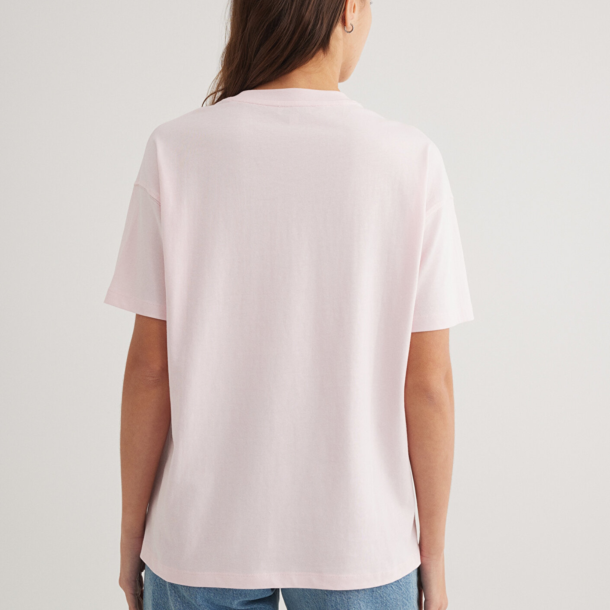 Mavi Mavi Baskılı Pembe Tişört Loose Fit / Bol Rahat Kesim 1612518-89200