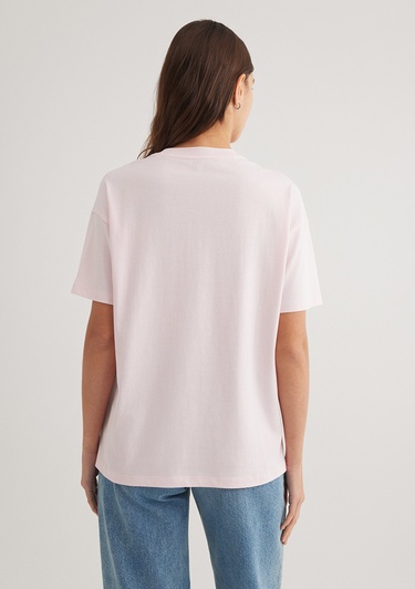  Mavi Mavi Baskılı Pembe Tişört Loose Fit / Bol Rahat Kesim 1612518-89200