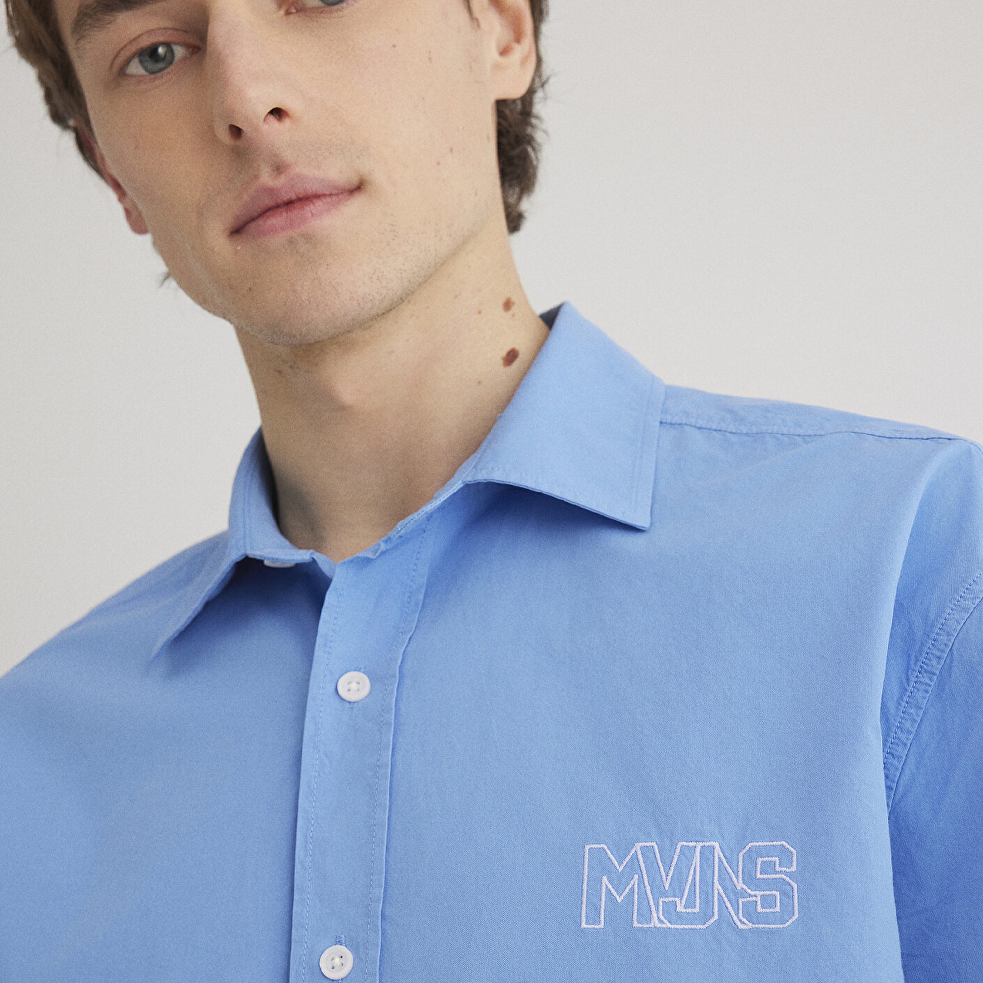 Mavi MVJNS Nakışlı Mavi Gömlek Loose Fit / Bol Rahat Kesim 0211432-70874