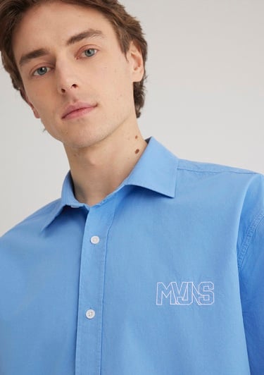  Mavi MVJNS Nakışlı Mavi Gömlek Loose Fit / Bol Rahat Kesim 0211432-70874