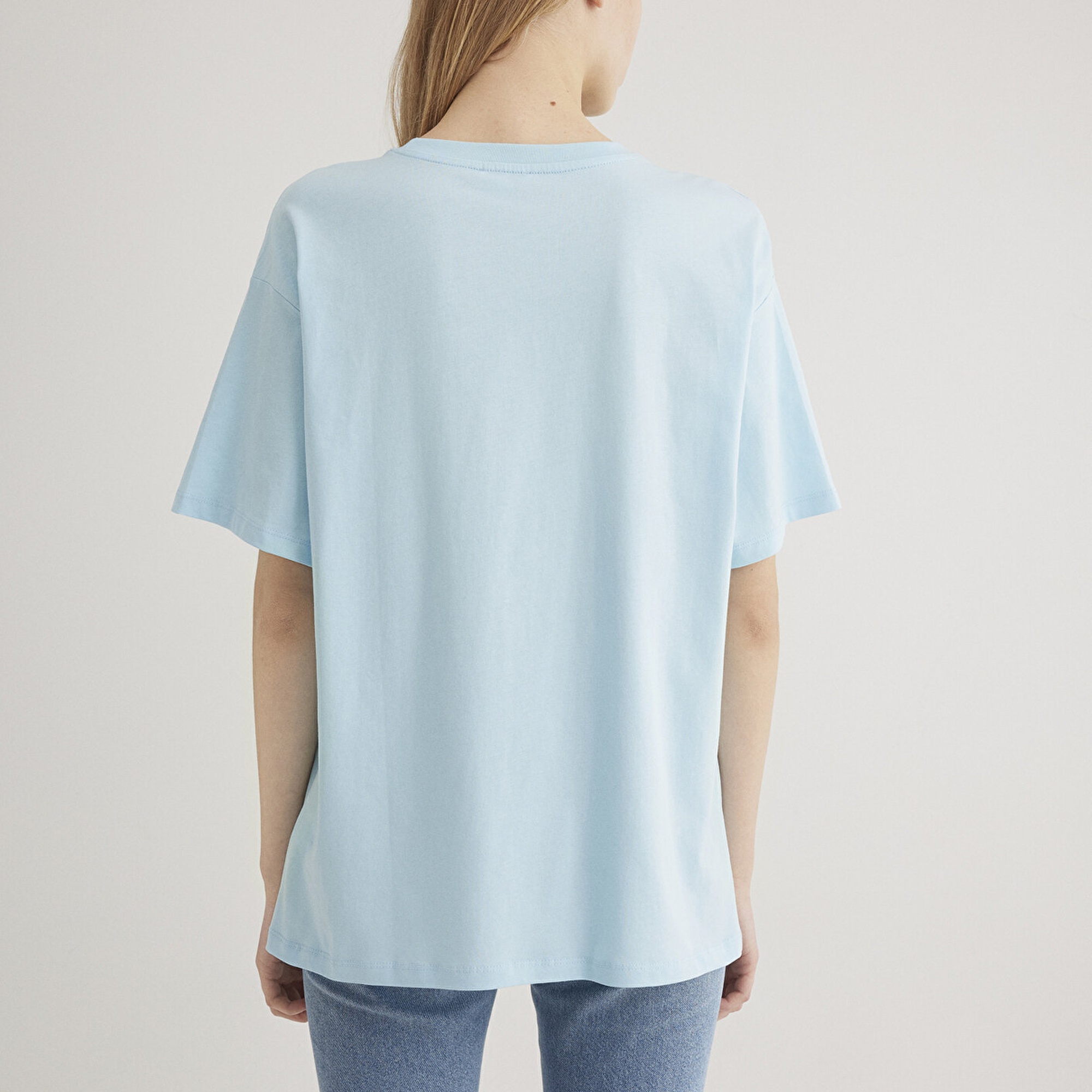 Mavi Mavi Logo Baskılı Mavi Tişört Oversize / Geniş Kesim 1600843-70806