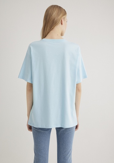  Mavi Mavi Logo Baskılı Mavi Tişört Oversize / Geniş Kesim 1600843-70806