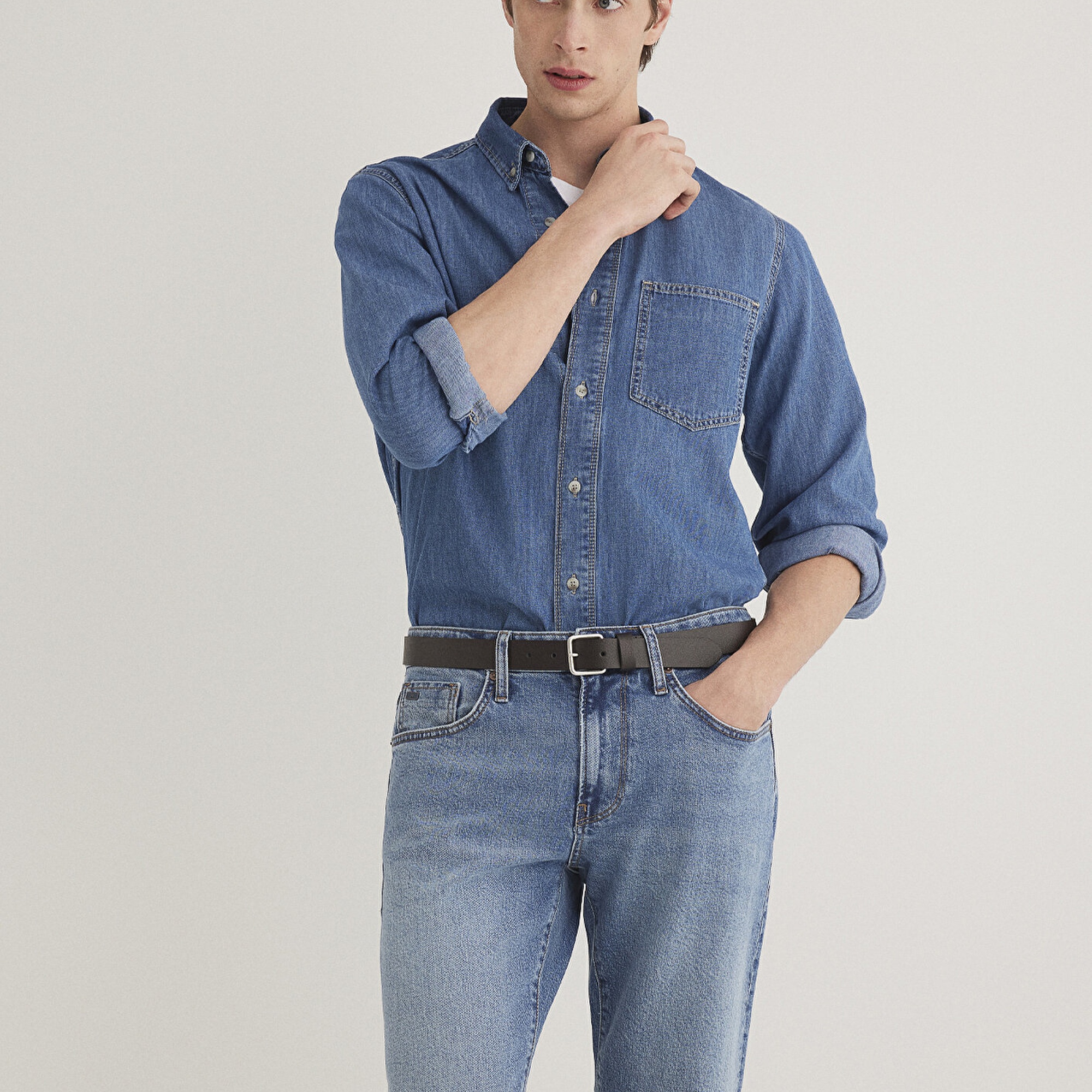 Mavi Jayden Classic Denim Indigo Mavisi Jean Gömlek Regular Fit / Normal Kesim 0211065-89294