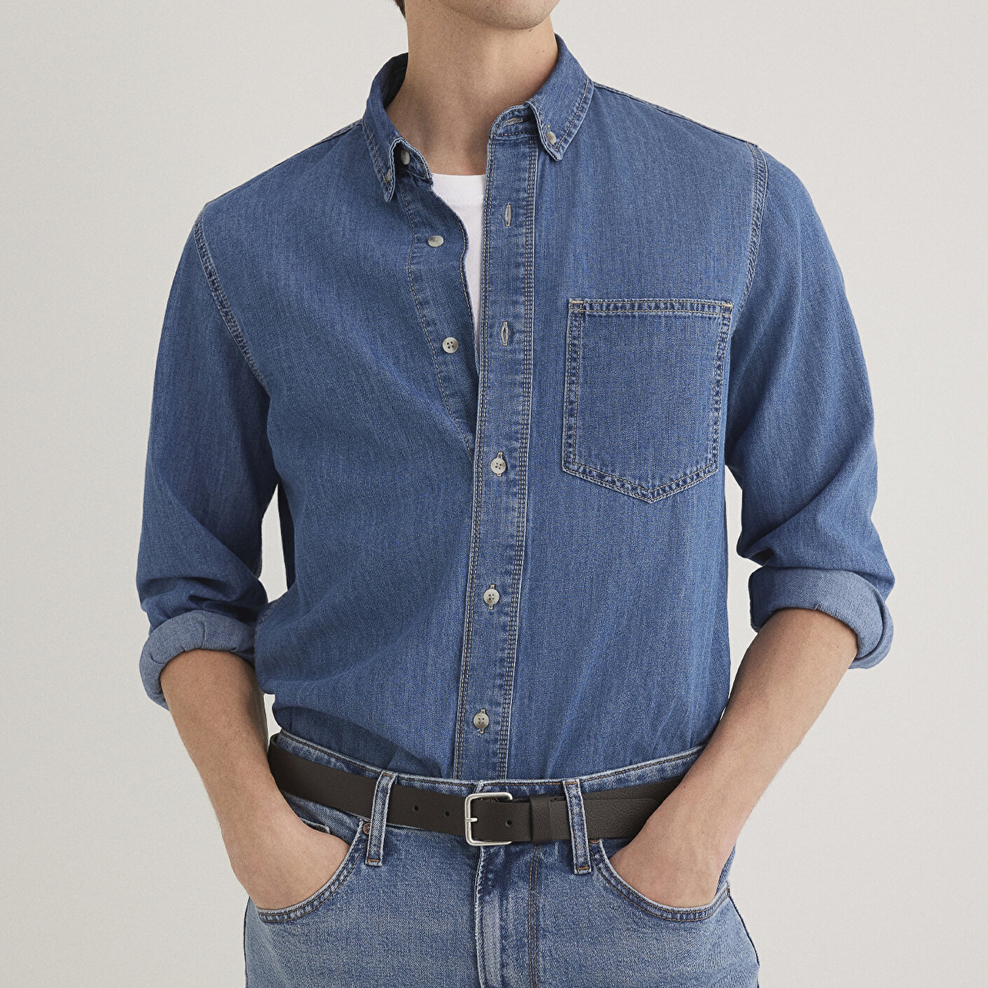 Mavi Jayden Classic Denim Indigo Mavisi Jean Gömlek Regular Fit / Normal Kesim 0211065-89294