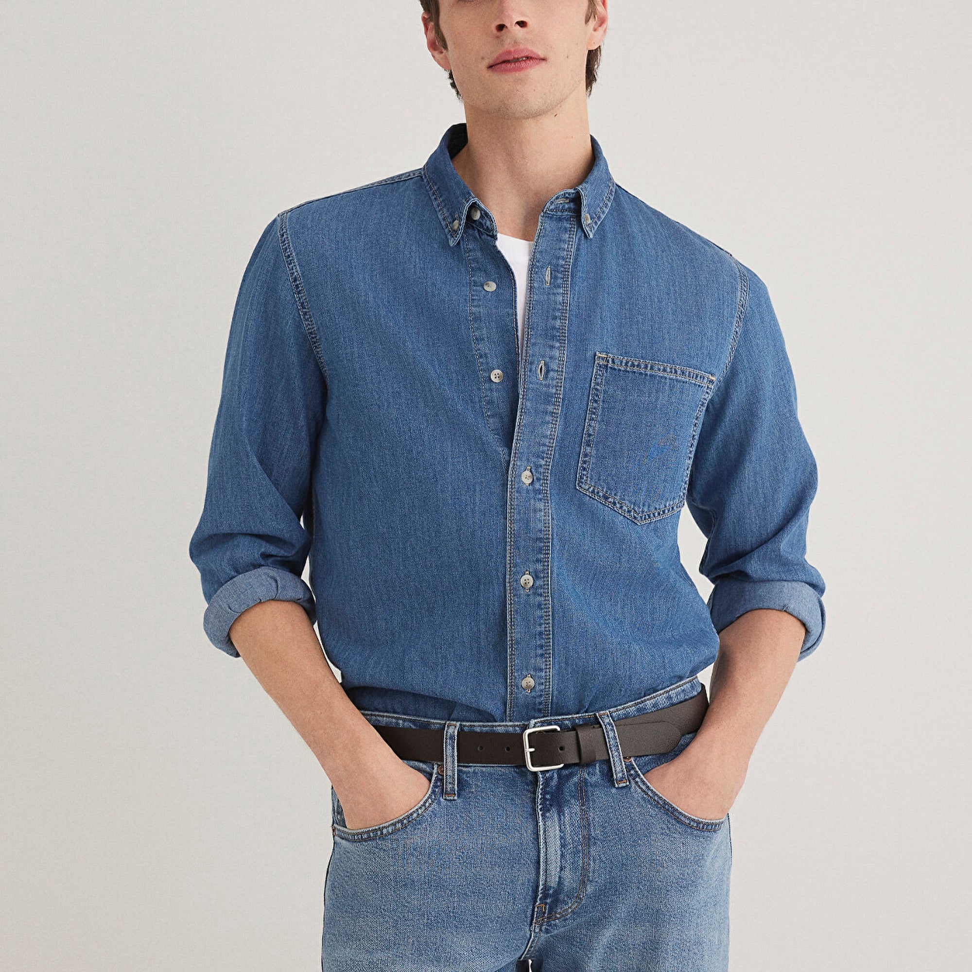 Mavi Jayden Classic Denim Indigo Mavisi Jean Gömlek Regular Fit / Normal Kesim 0211065-89294