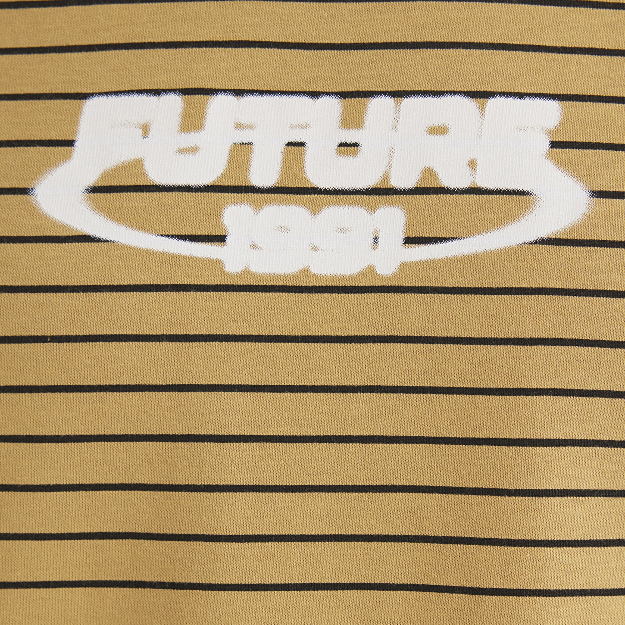 Mavi Baskılı Çizgili Hardal Tişört Loose Fit / Bol Rahat Kesim 0612495-70205