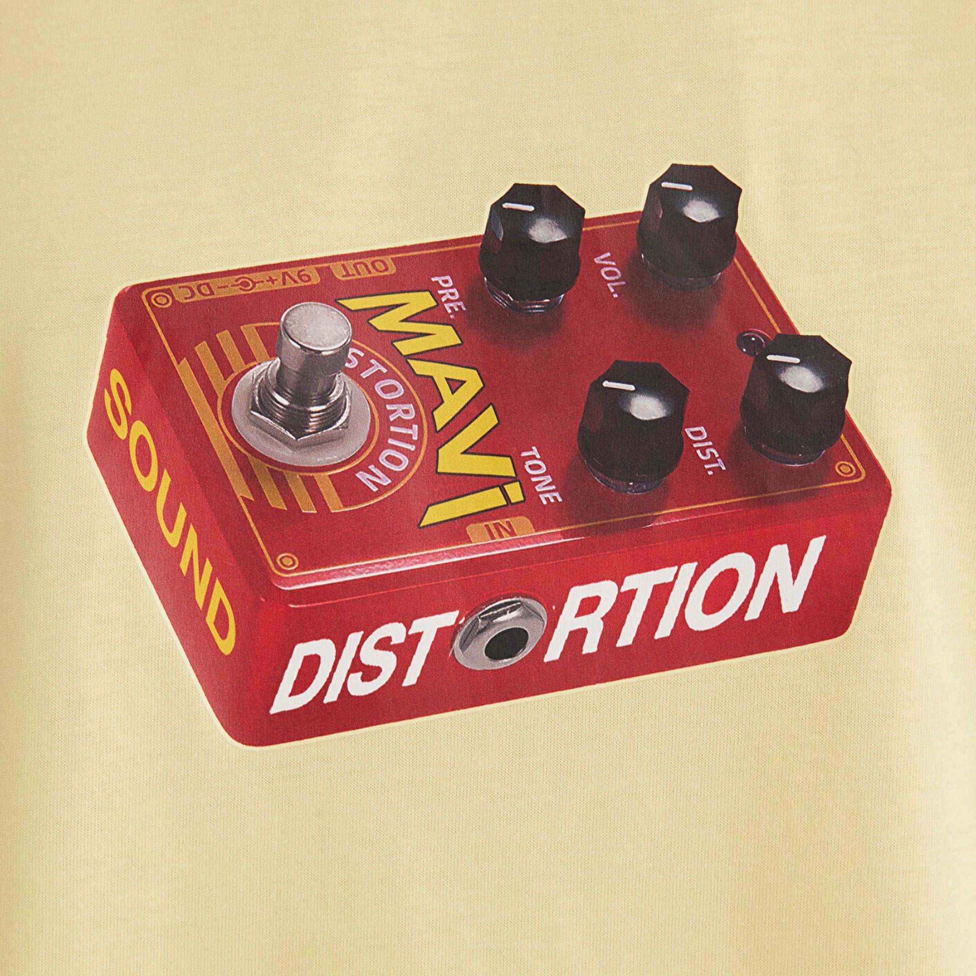 Mavi Müzik Baskılı Sarı Tişört Loose Fit / Bol Rahat Kesim 0612485-84567