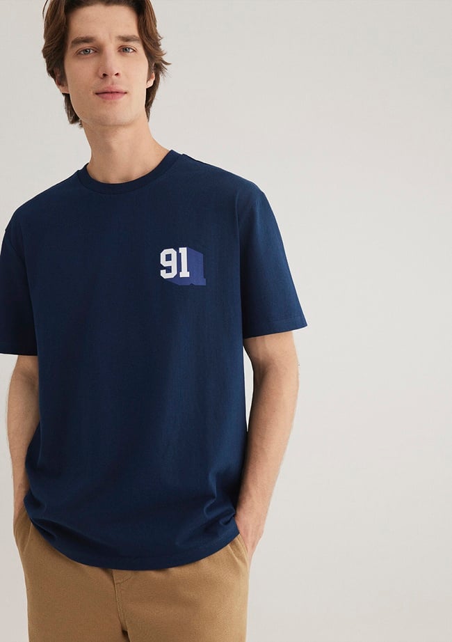  Mavi Denim Generation Baskılı Lacivert Tişört Loose Fit / Bol Rahat Kesim 0612479-89353