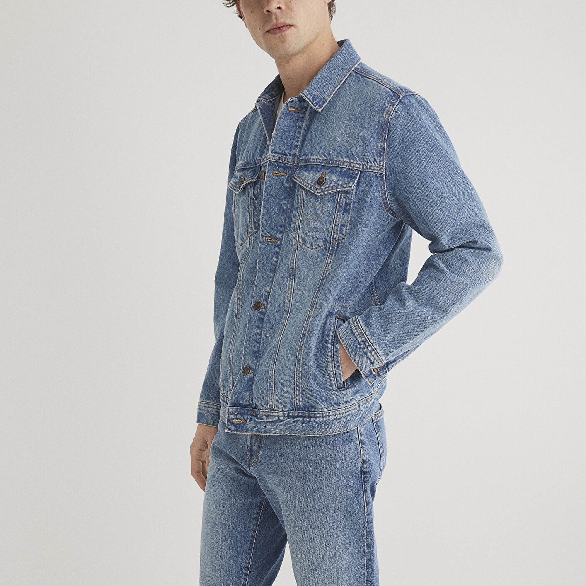 Mavi Drake Classic Denim Puslu Indigo Mavi Jean Ceket 010143-89136