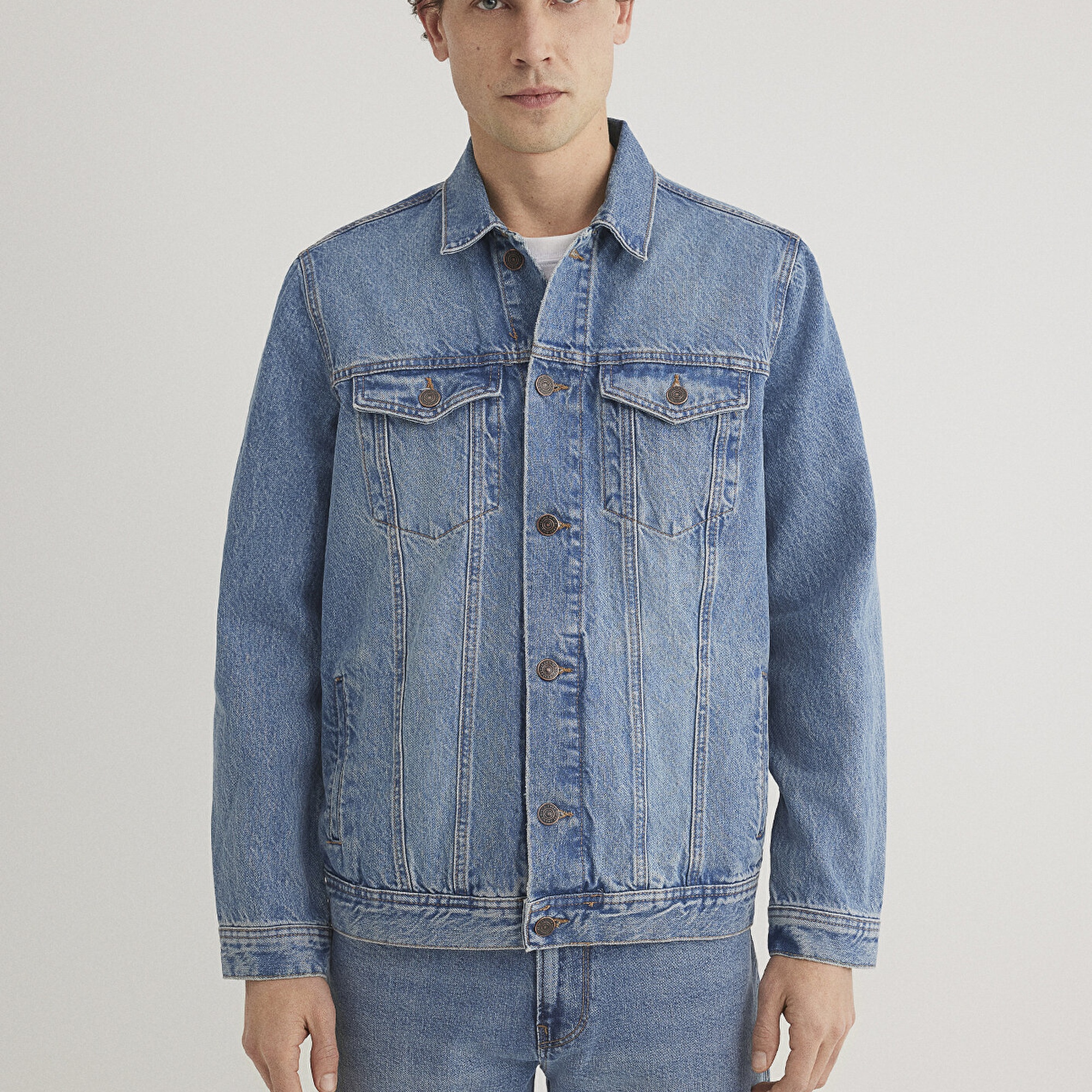 Mavi Drake Classic Denim Puslu Indigo Mavi Jean Ceket 010143-89136