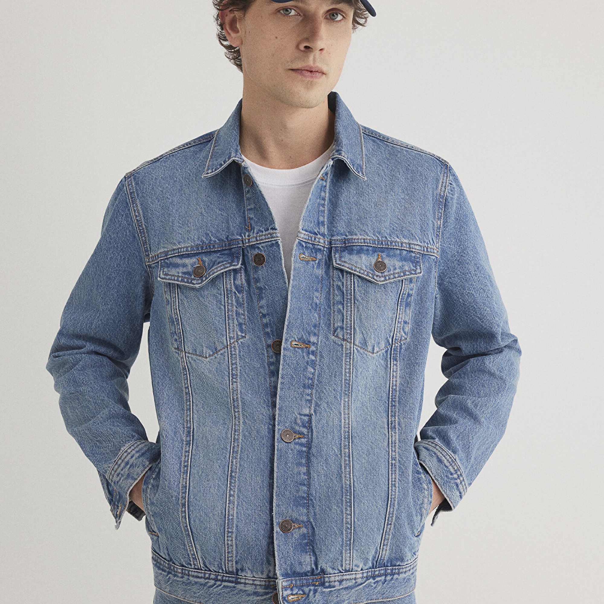 Mavi Drake Classic Denim Puslu Indigo Mavi Jean Ceket 010143-89136