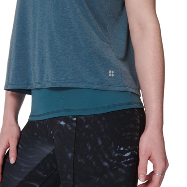  Sweaty Betty Soft Flow Double Up Tank Kadın Mavi Fitness Bra