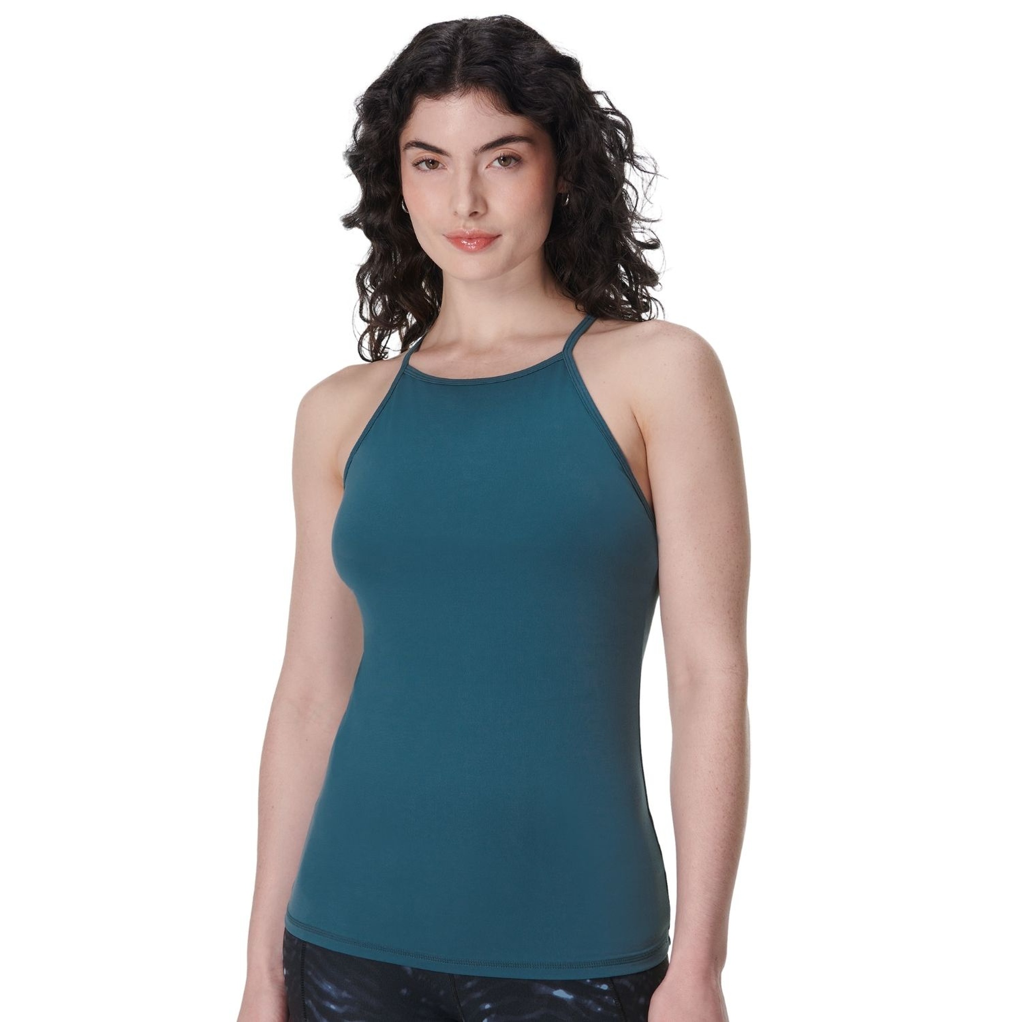 Sweaty Betty Soft Flow Double Up Tank Kadın Mavi Fitness Bra