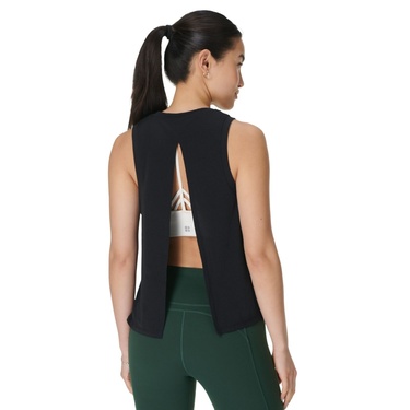  Sweaty Betty Soft Flow Double Up Tank Kadın Siyah Fitness Bra